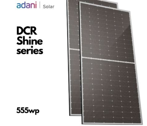 Adani Solar 555 Wp DCR Bifacial Halfcut Solar Panel with N-type TOPCon cells