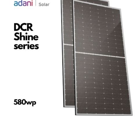 Adani Solar Panel 580 Wp DCR Bifacial Halfcut Solar Panel with N-type TOPCon Solar cells